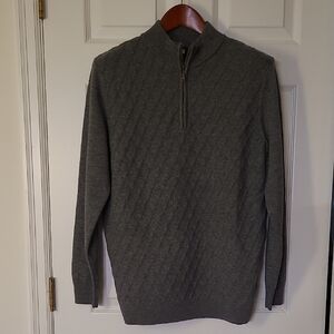 Men's Gray Half-Zip Sweater